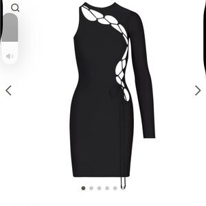 Skims Black One-Sleeve Dress